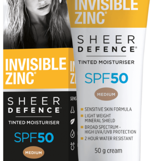 Invisible Zinc Sheer Defence Tinted Moisturiser SPF50 Medium 50g