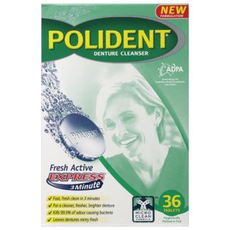 Polident Fresh Active-Express 3 Minute Denture Cleanser 36 tablets