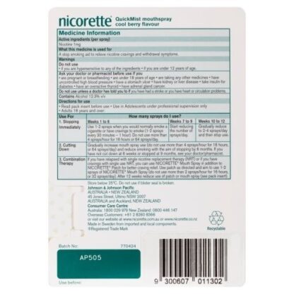 Nicorette Quickmist Spray 150 FRESHMINT - Image 2